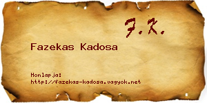 Fazekas Kadosa névjegykártya