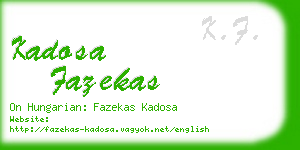 kadosa fazekas business card